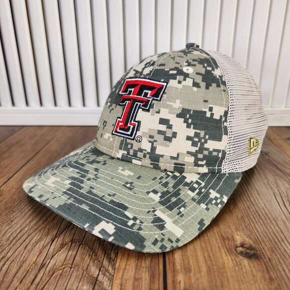 Texas Tech Red Raiders New Era 9twenty Trucker Hat Cap Green Digi Camo Snapback - Picture 1 of 10